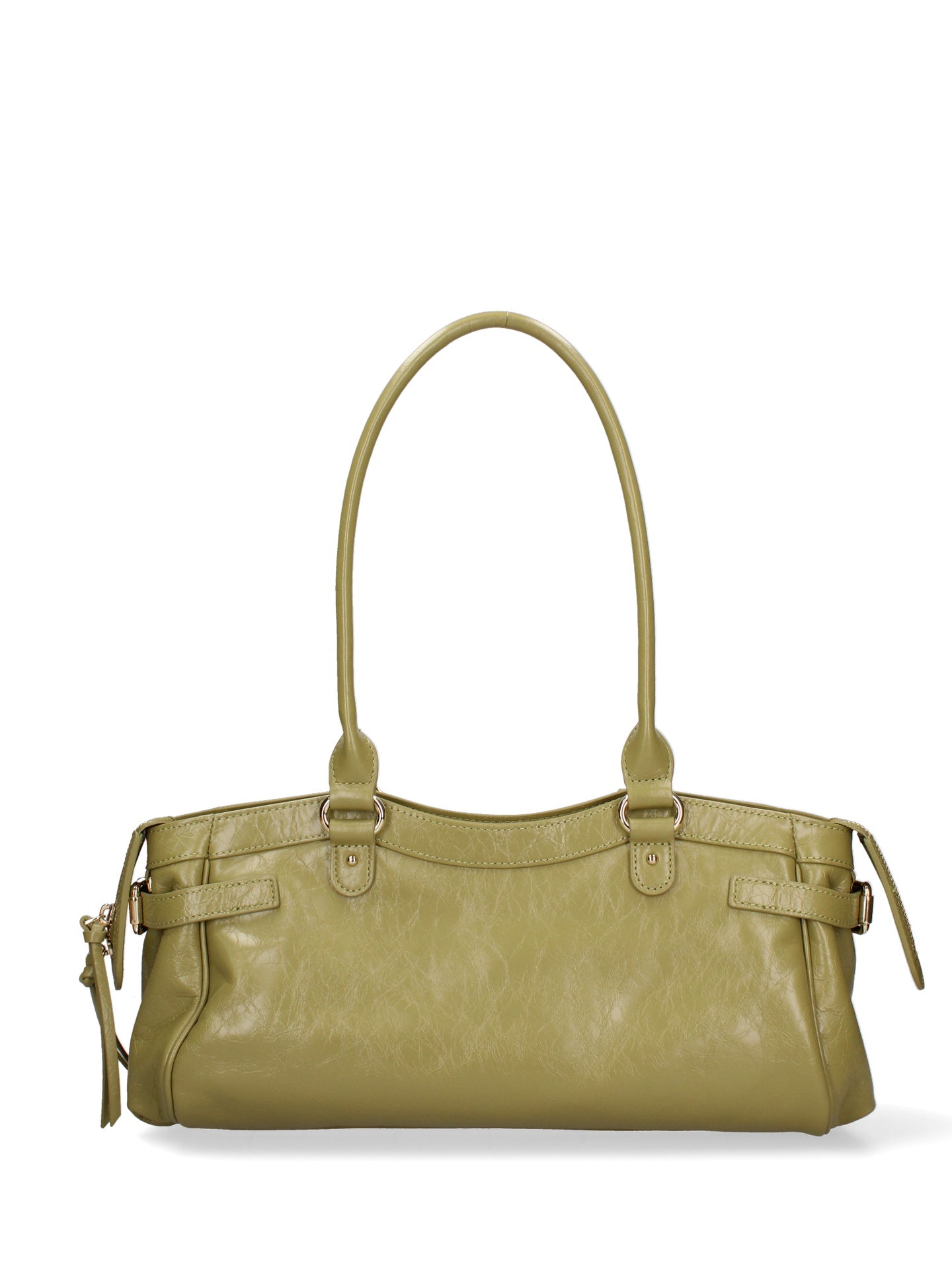 Borsa a Mano in Vera Pelle Verde