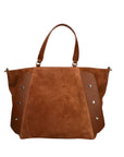 Borsa a Mano in Vera Pelle Cuoio Scuro