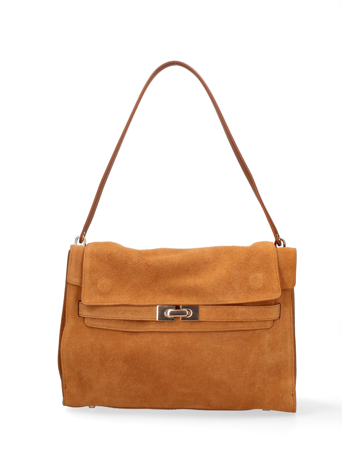 Borsa a Mano in Vera Pelle Cuoio Scuro Chiara Ferretti