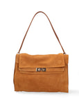 Borsa a Mano in Vera Pelle Cuoio Scuro Chiara Ferretti