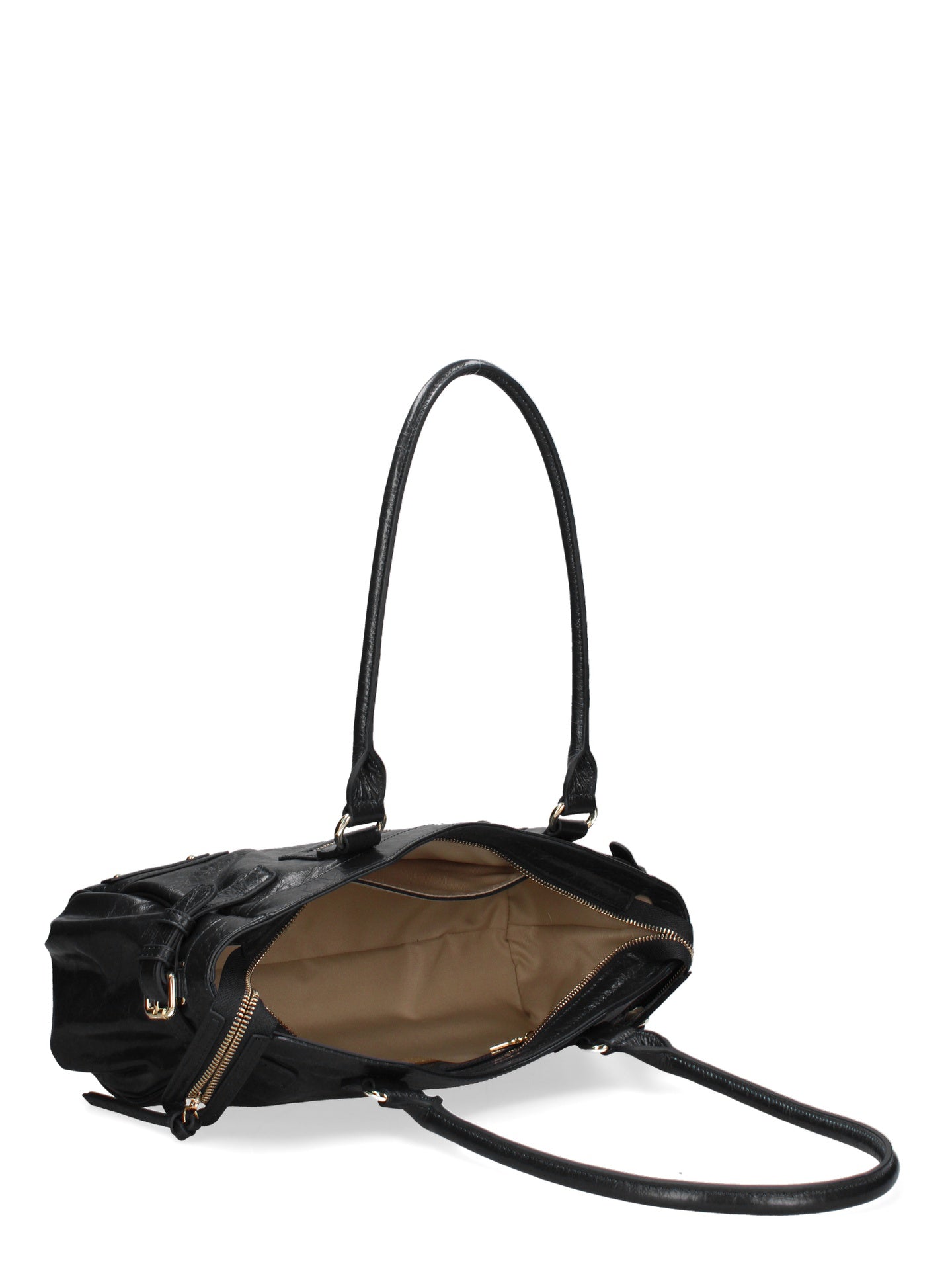 Borsa a Mano in Vera Pelle Nero