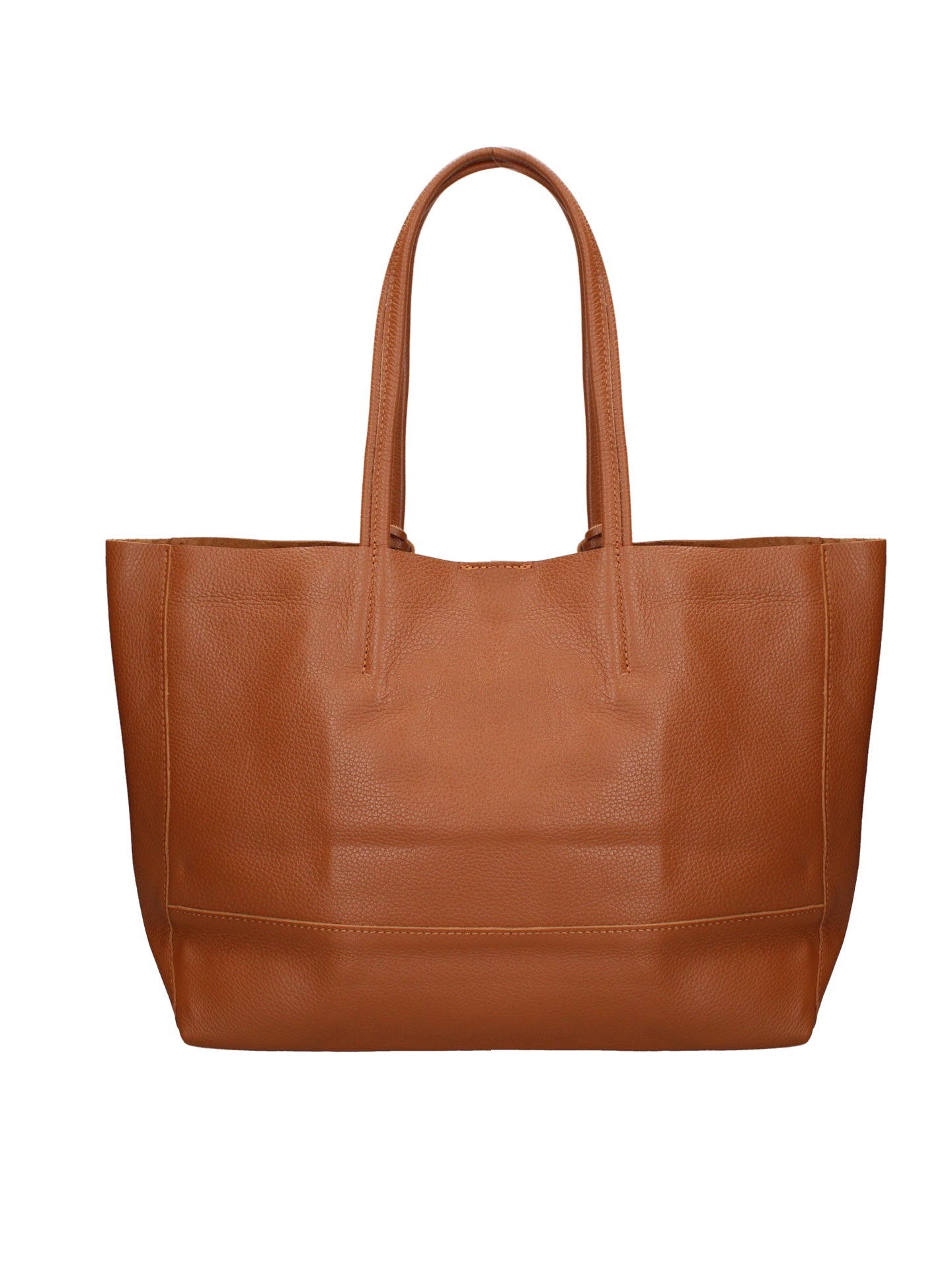 Borsa a Mano in 100% Cow Leather Cuoio Scuro