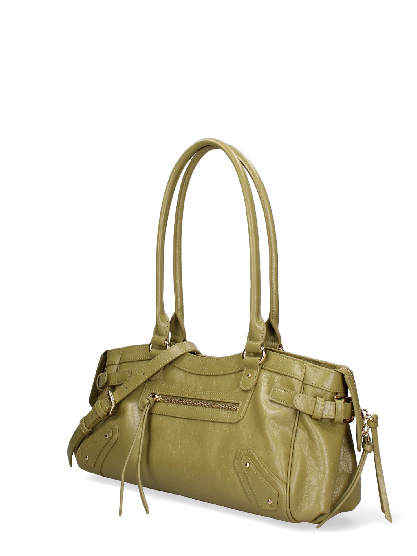 Borsa a Mano in Vera Pelle Verde