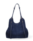 Borsa a Spalla in Vera Pelle Blu Jeans Chiara Ferretti