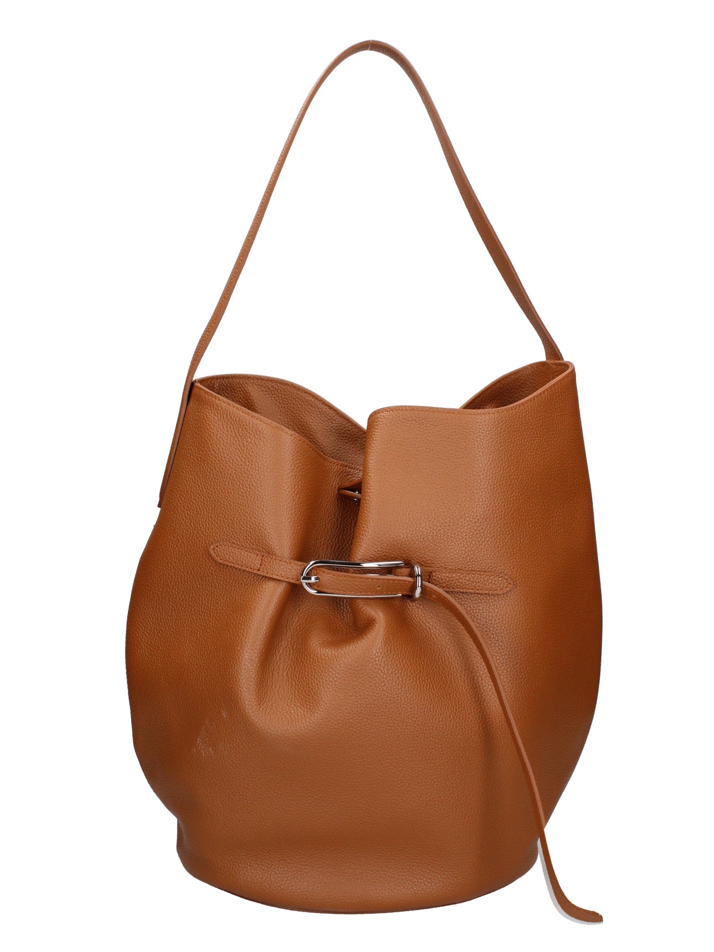 Borsa a Mano in Vera Pelle Cuoio Scuro Chiara Ferretti