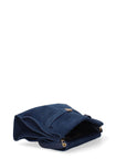 Borsa a Mano in Vera Pelle Blu Jeans