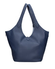 Borsa a Mano in Vera Pelle Blu Jeans