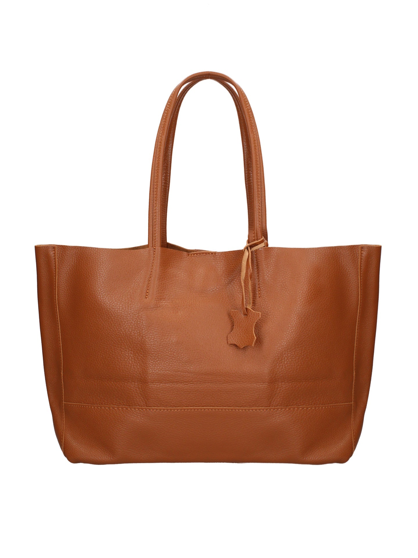 Borsa a Mano in 100% Cow Leather Cuoio Scuro Chiara Ferretti