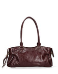 Borsa a Mano in Vera Pelle Bordeaux