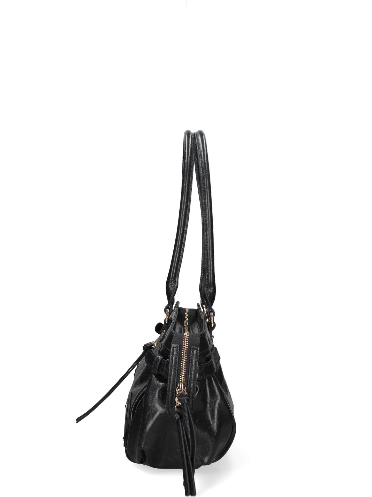 Borsa a Mano in Vera Pelle Nero