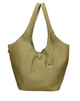 Borsa a Mano in Vera Pelle Verde Chiara Ferretti